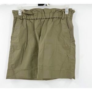 Banana Republic Tan Stretch Mini Skirt Women 6 Paperbag Waist with Pockets